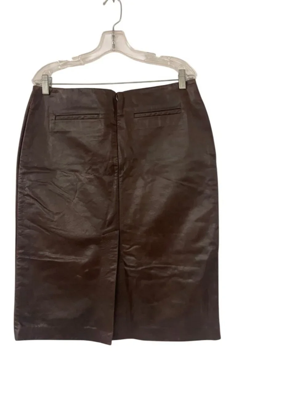 Zara Studio Womens Leather Skirt Medium Burgundy Pencil Straight 5479/910 NWT